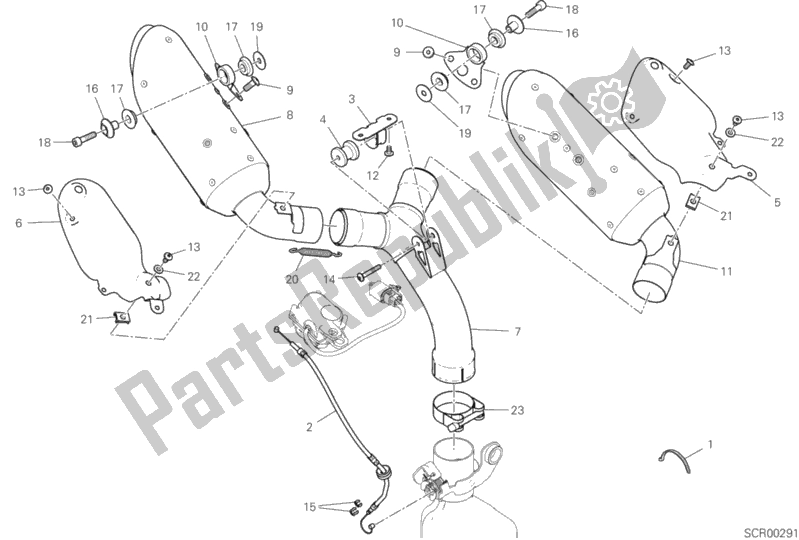 Tutte le parti per il Silenziatore Di Scarico del Ducati Hypermotard 950 SP 2019